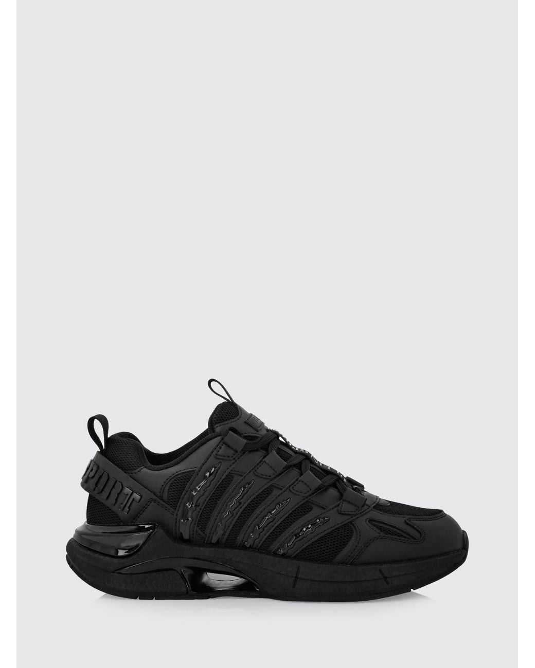 Philipp Plein Black Leather And Mesh Sneakers for men