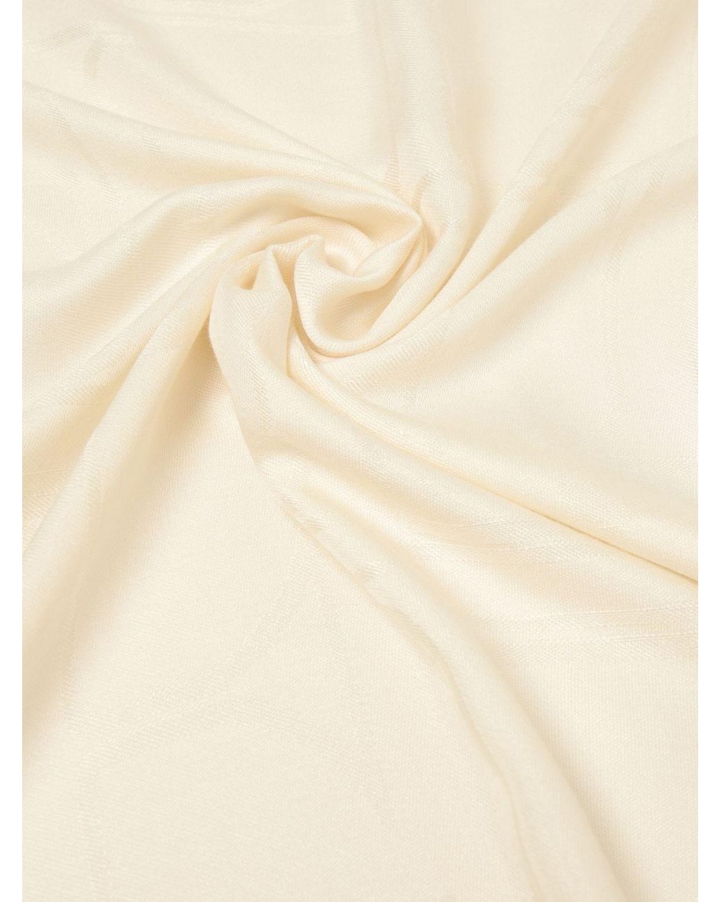 Elisabetta Franchi Natural Modal And Viscose Scarf With Jacquard Logo And Fringed Edges