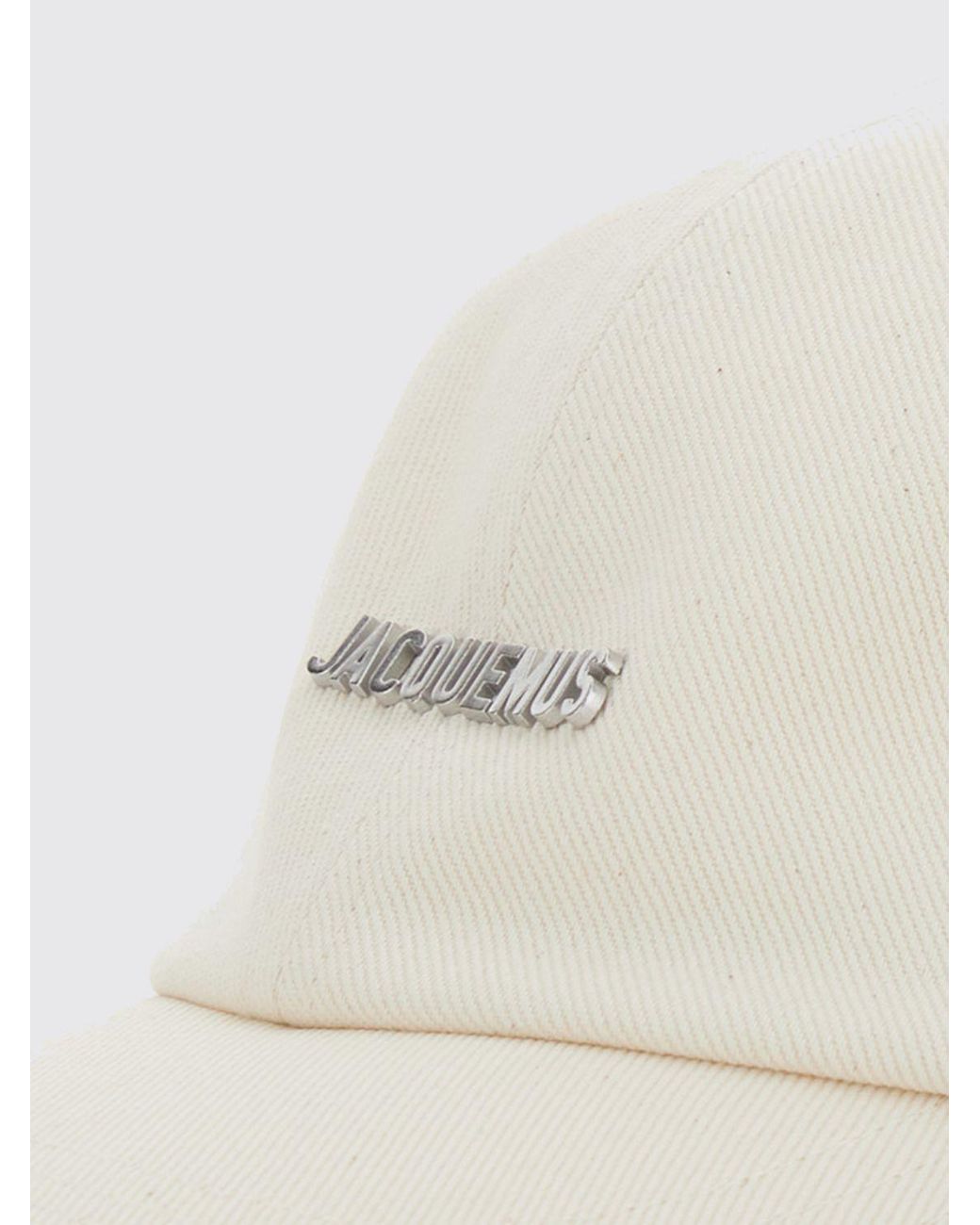 Jacquemus White Gadjo Cotton Twill Baseball Cap With Metal Logo