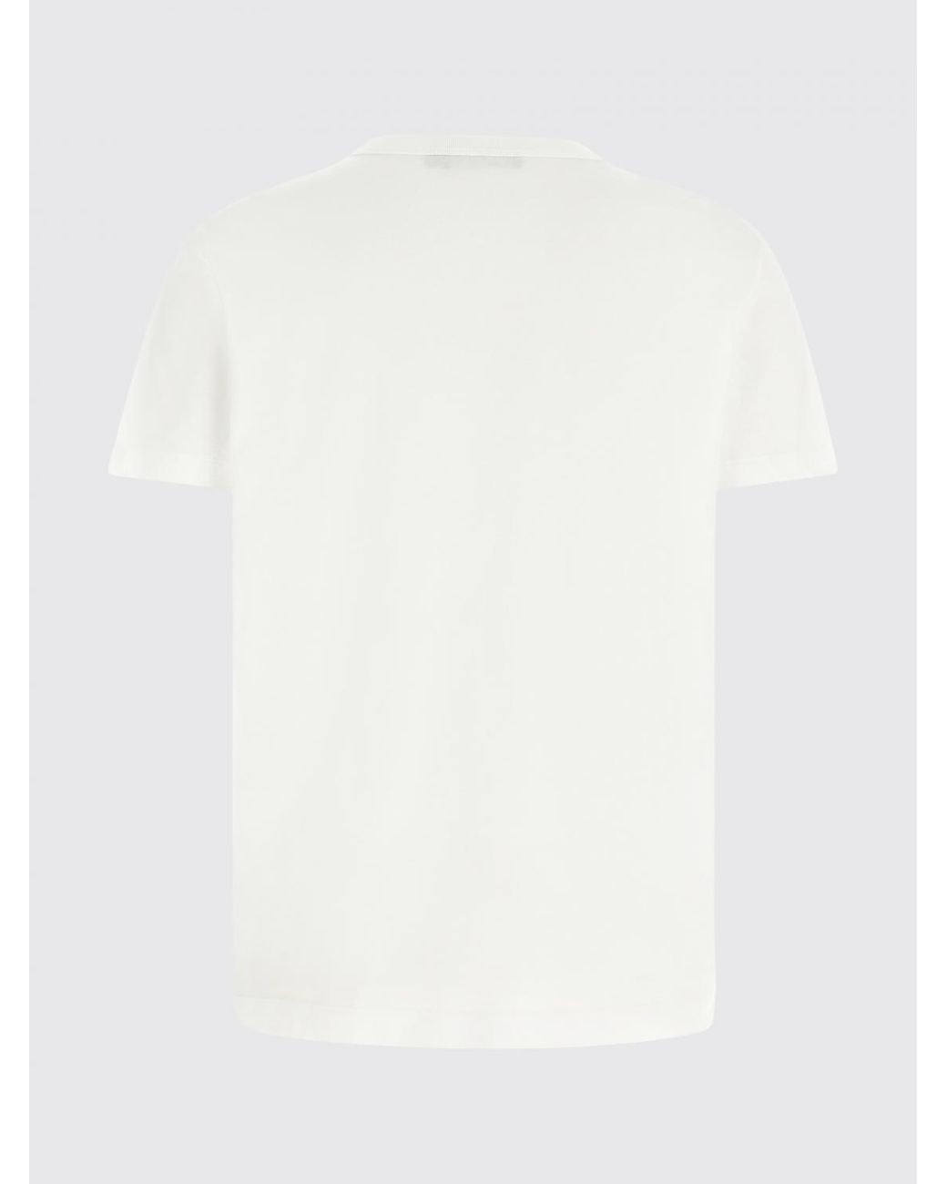 Dolce & Gabbana White Dolce &Amp Gabbana Cotton T-Shirt With Contrasting Logo And Dropped Shoulders