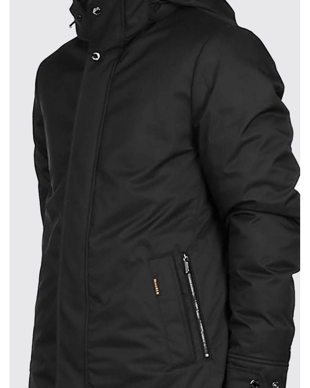 Moorer Black Goose Down-Padded Parka With Hood And Waterproof Finish for men