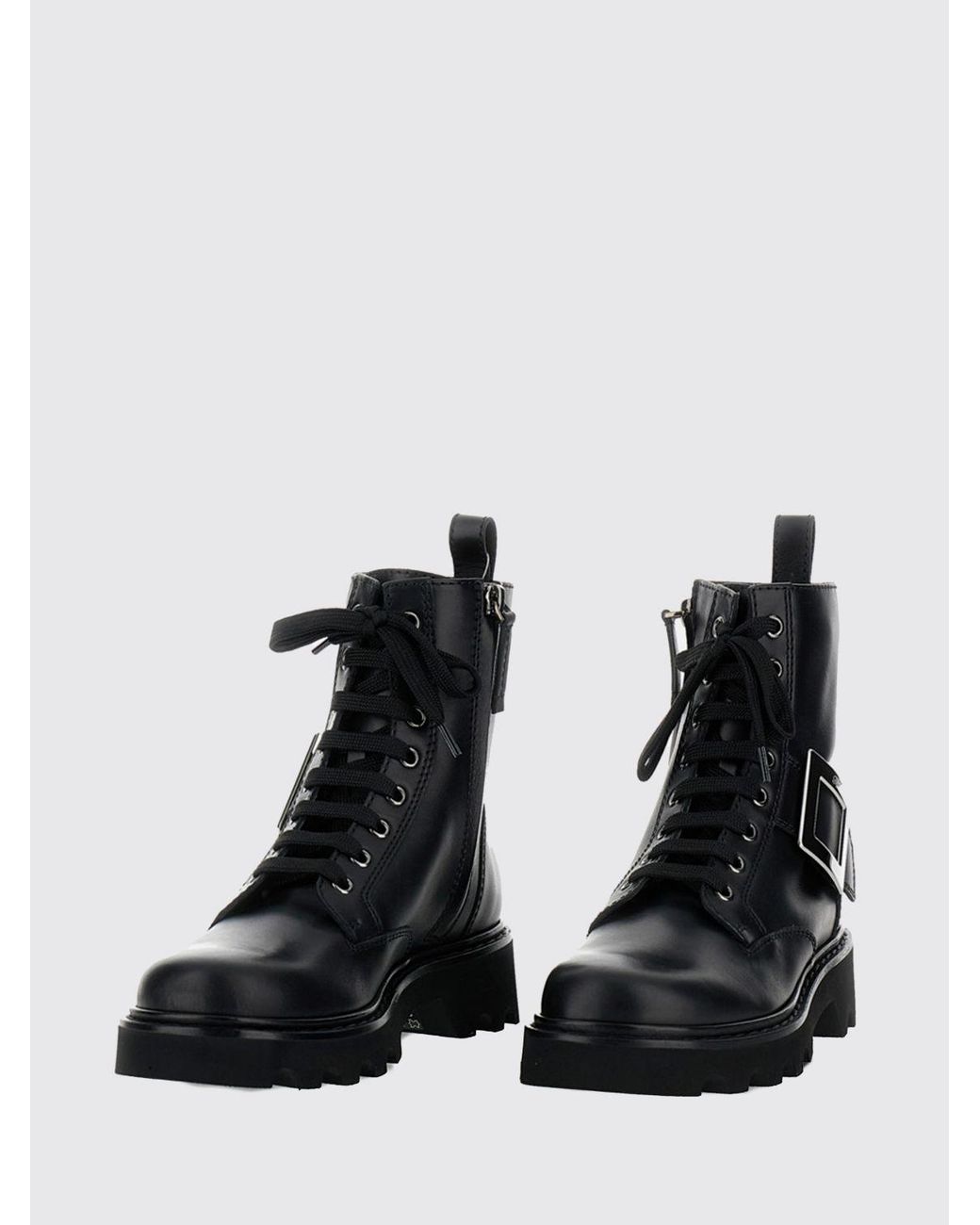 Roger Vivier Black Flat Ankle Boots