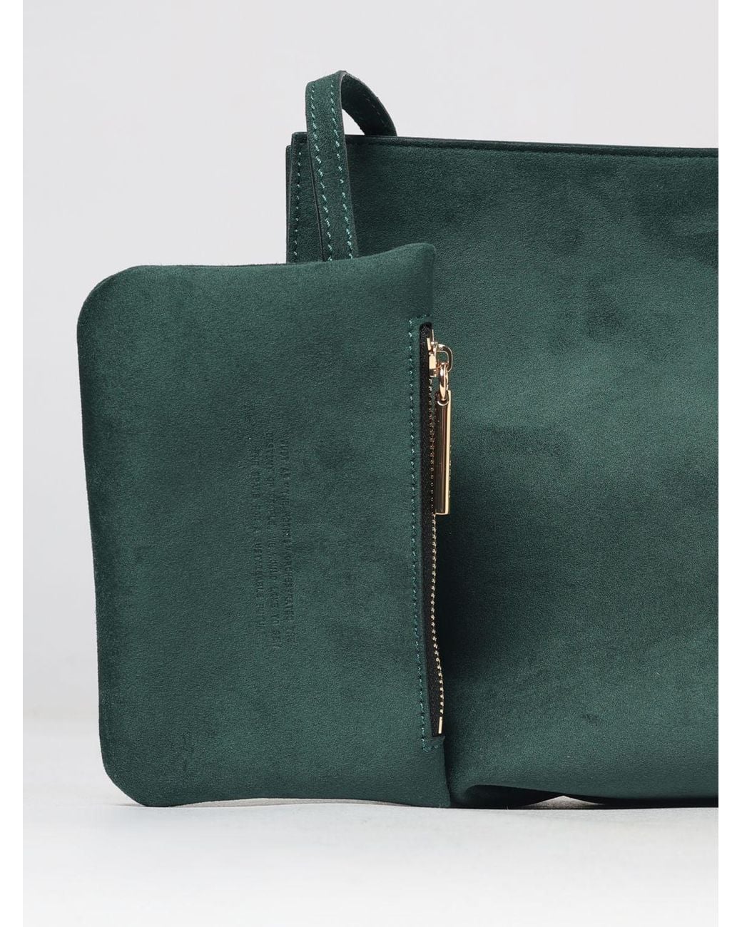 THEMOIRÈ Green ThemoirÈ Zoe Vegan Leather Clutch With Removable Strap And Pouch