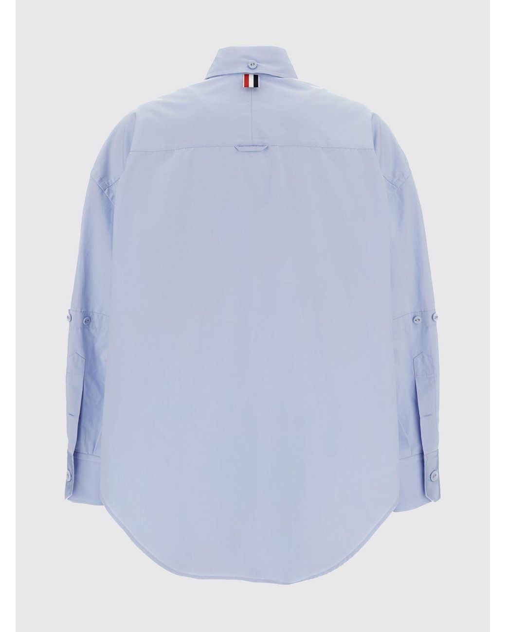 Thom Browne Blue Cotton Shirt With Logo