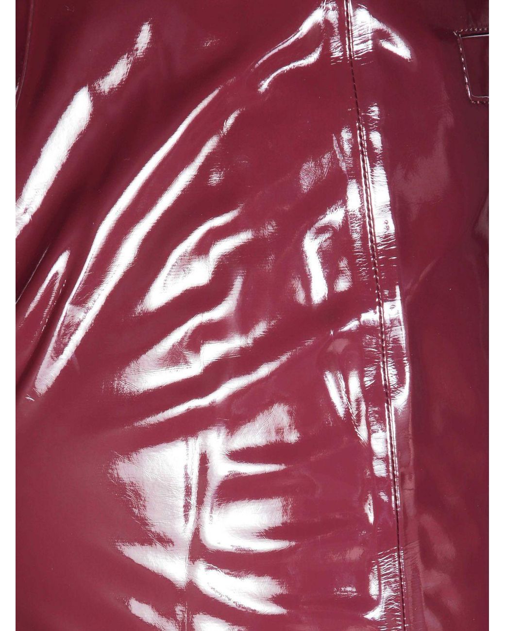 Self-Portrait Red High-Waisted Patent-Effect Midi Pencil Skirt