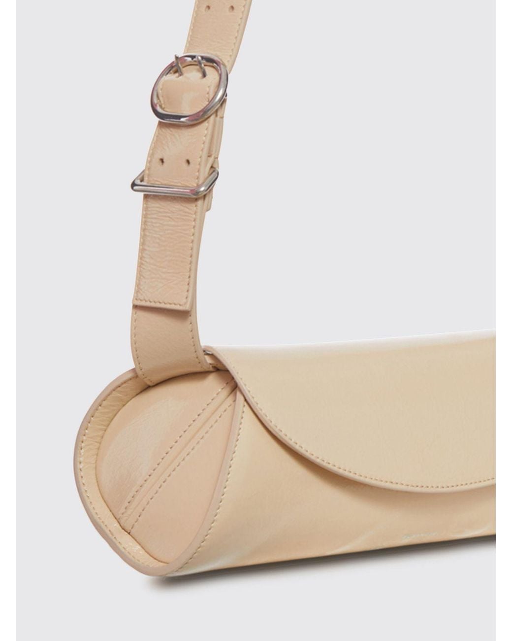 Jil Sander White Cannolo Leather Bag