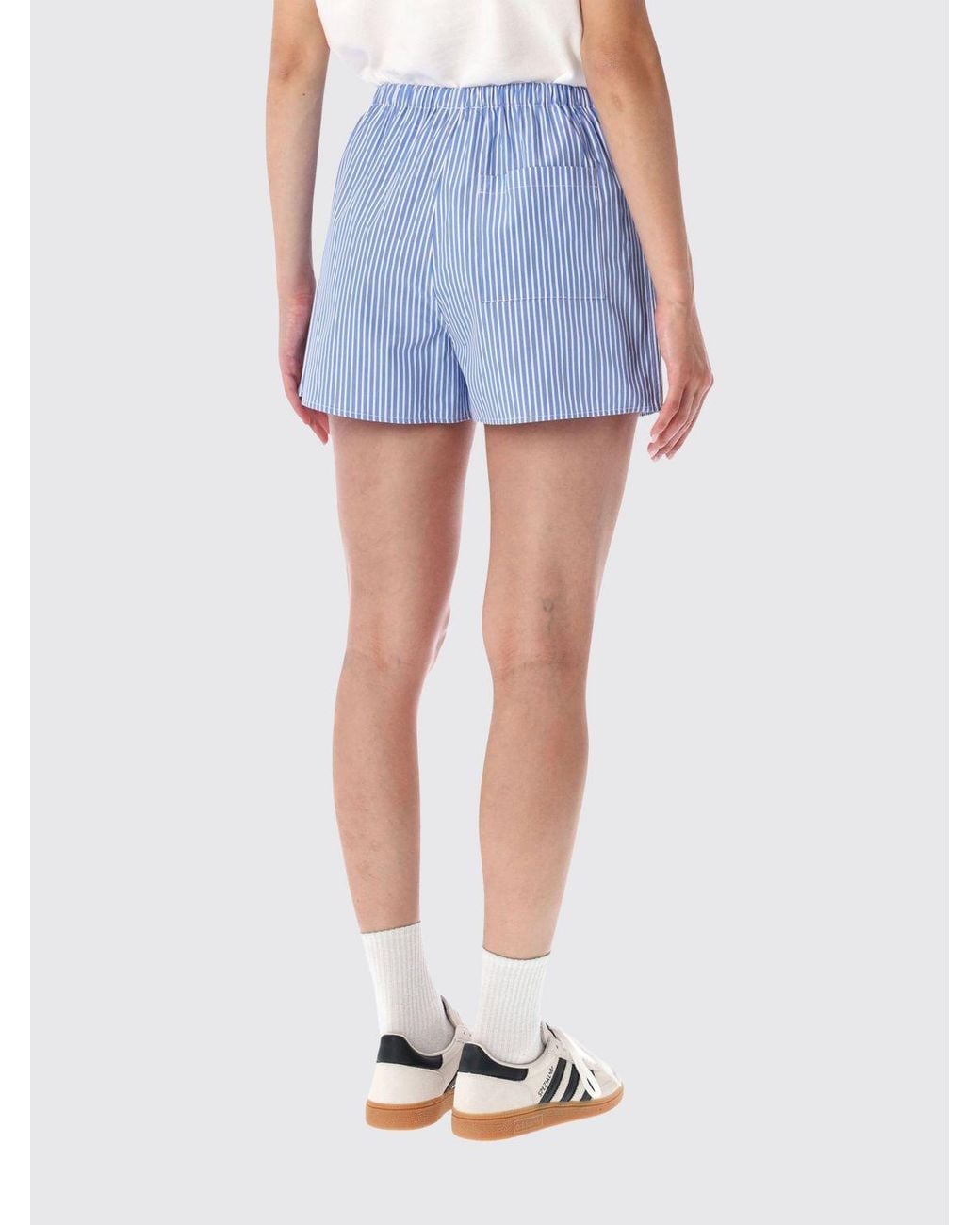 Sporty & Rich Blue Sporty &Amp Rich High-Waisted Cotton Boxer Shorts