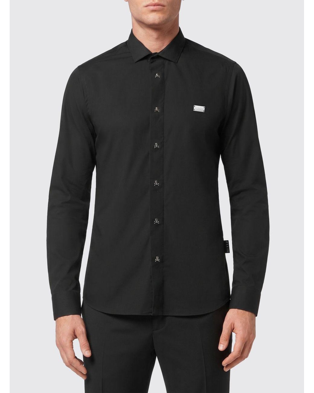 Philipp Plein Black Classic Cotton Poplin Shirt for men