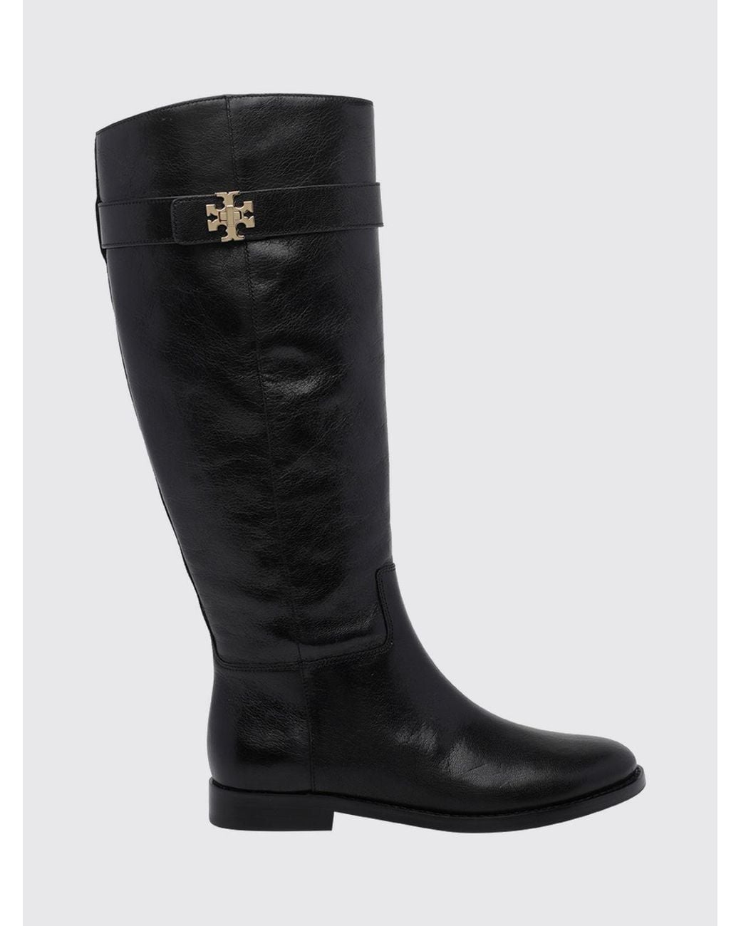 Tory Burch Black Double T Knee-High Western Boots