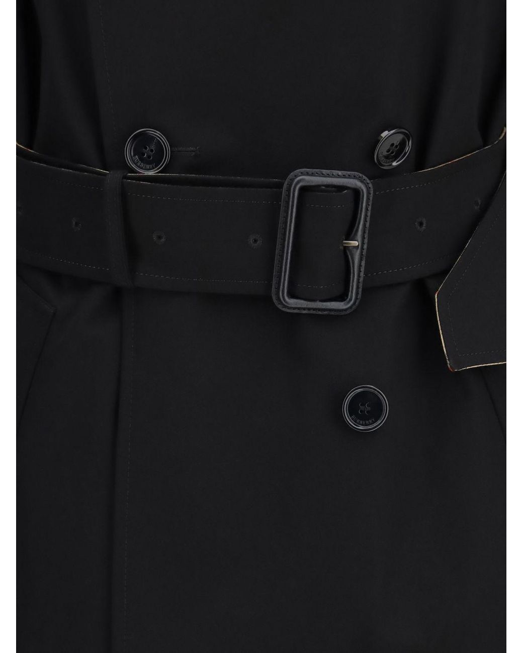 Burberry Blue Long Double-Breasted Cotton Gabardine Trench Coat With Belt