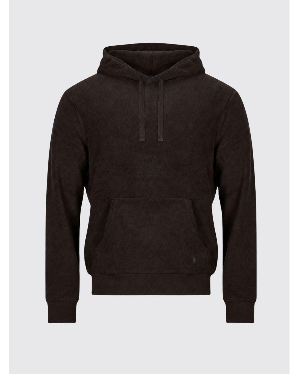 Polo Ralph Lauren Black Cotton-Blend Hoodie With Embroidered Pony Logo for men