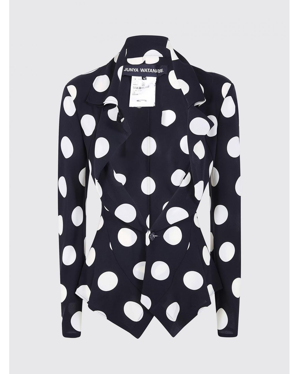 Junya Watanabe Black Slim Fit Polka Dot Single-Breasted Asymmetrical Blazer
