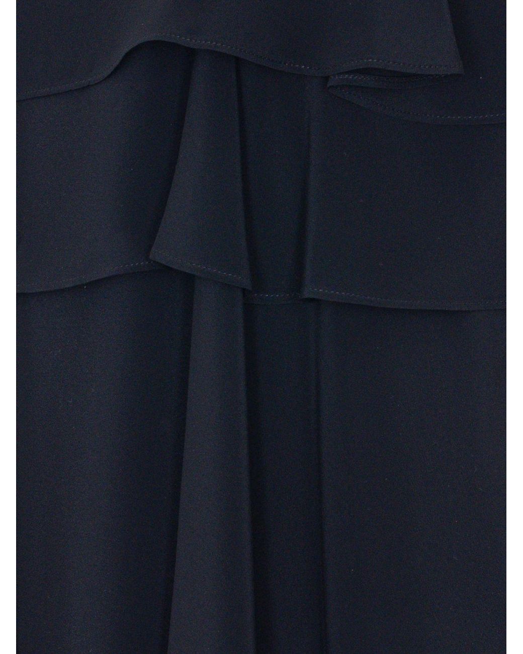 Vestido De Mezcla De Seda AMI de color Black