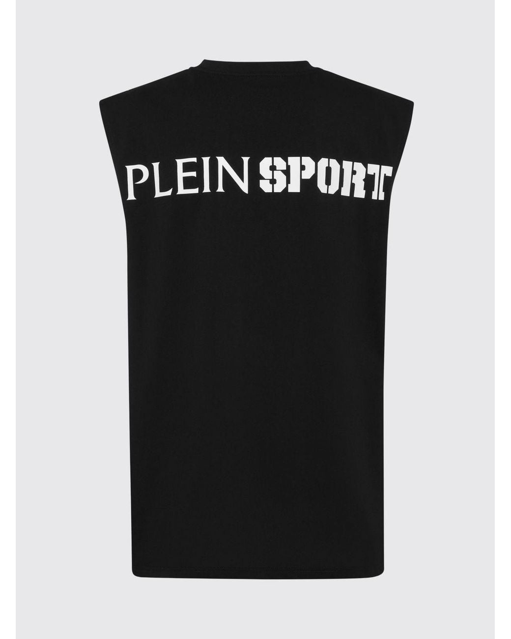 Philipp Plein Black Printed Cotton Tank Top for men