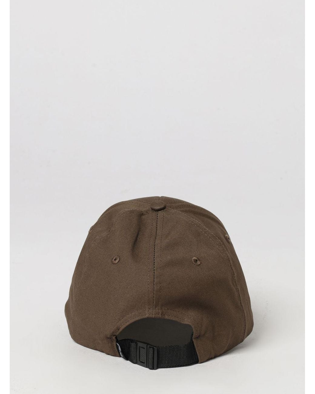 Stone Island Brown Cotton Baseball Cap With Embroidered Compass Logo for men
