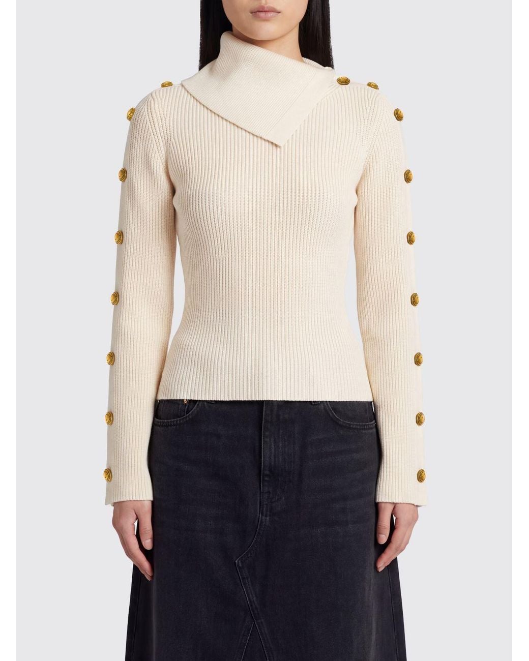 Elisabetta Franchi Blue Slim Fit Viscose Jersey Turtleneck Jumper