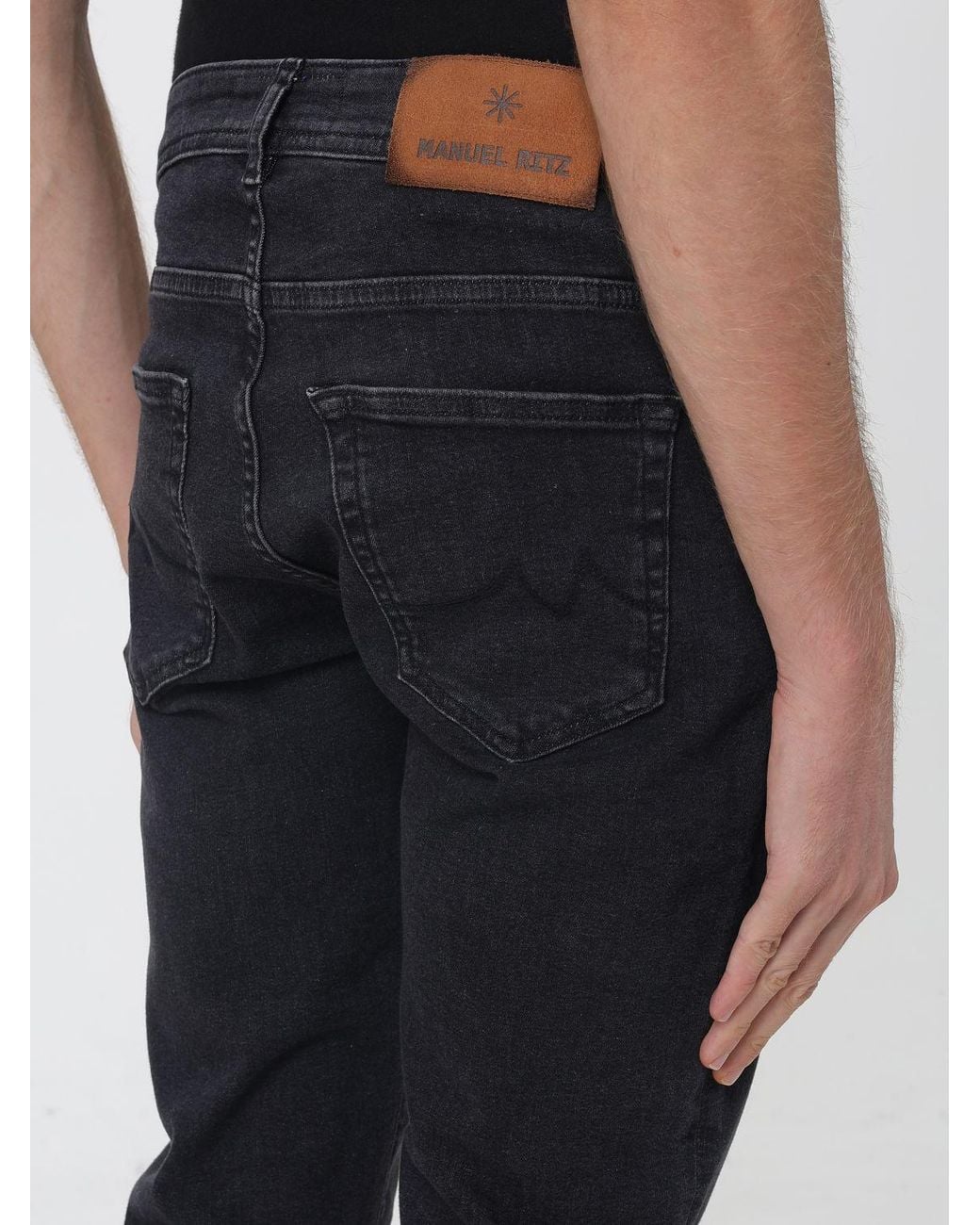 Manuel Ritz Blue Skinny Fit Stretch Denim Jeans With Five-Pocket Design for men
