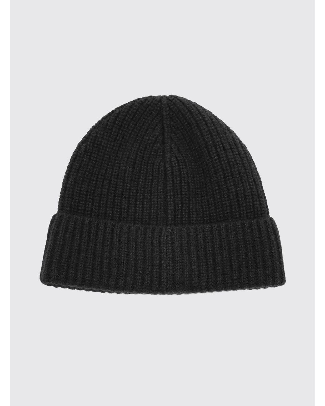Dolce & Gabbana Black Dolce &Amp Gabbana Ribbed 100% Cashmere Beanie Hat With Cuff And Logo for men