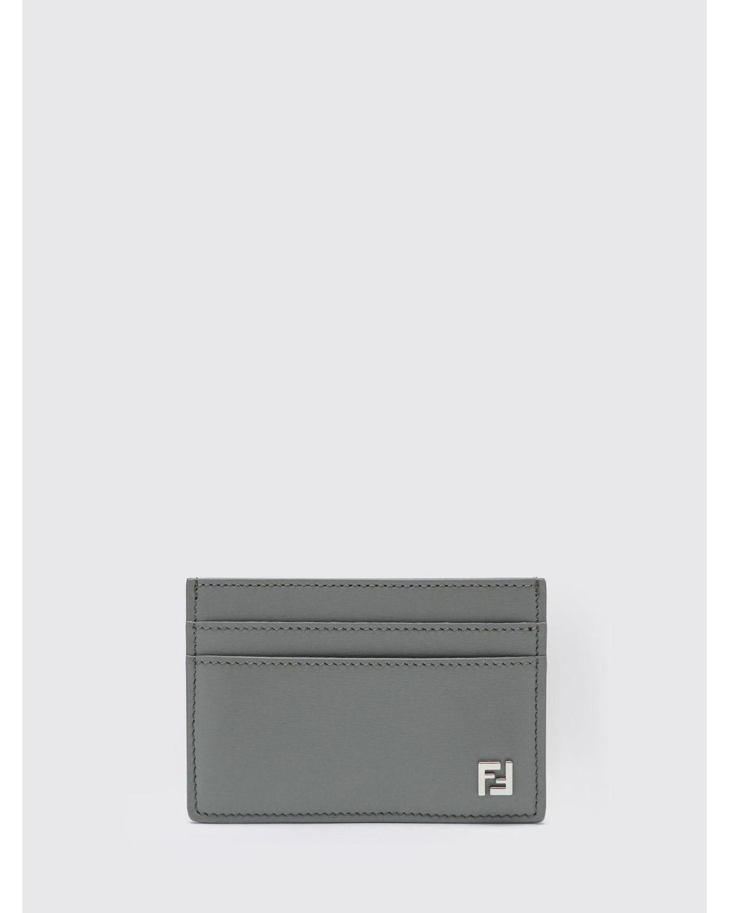 Fendi Squared Ff Leder-Kreditkartenhalter in Gray für Herren