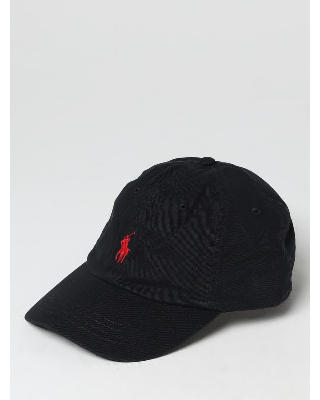 Polo Ralph Lauren Black Classic Baseball Cap With Adjustable Strap And Embroidered Accent for men
