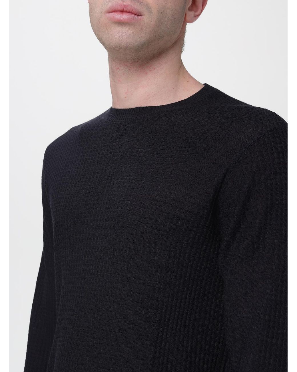 Emporio Armani Blue Basic Virgin Wool Pullover for men