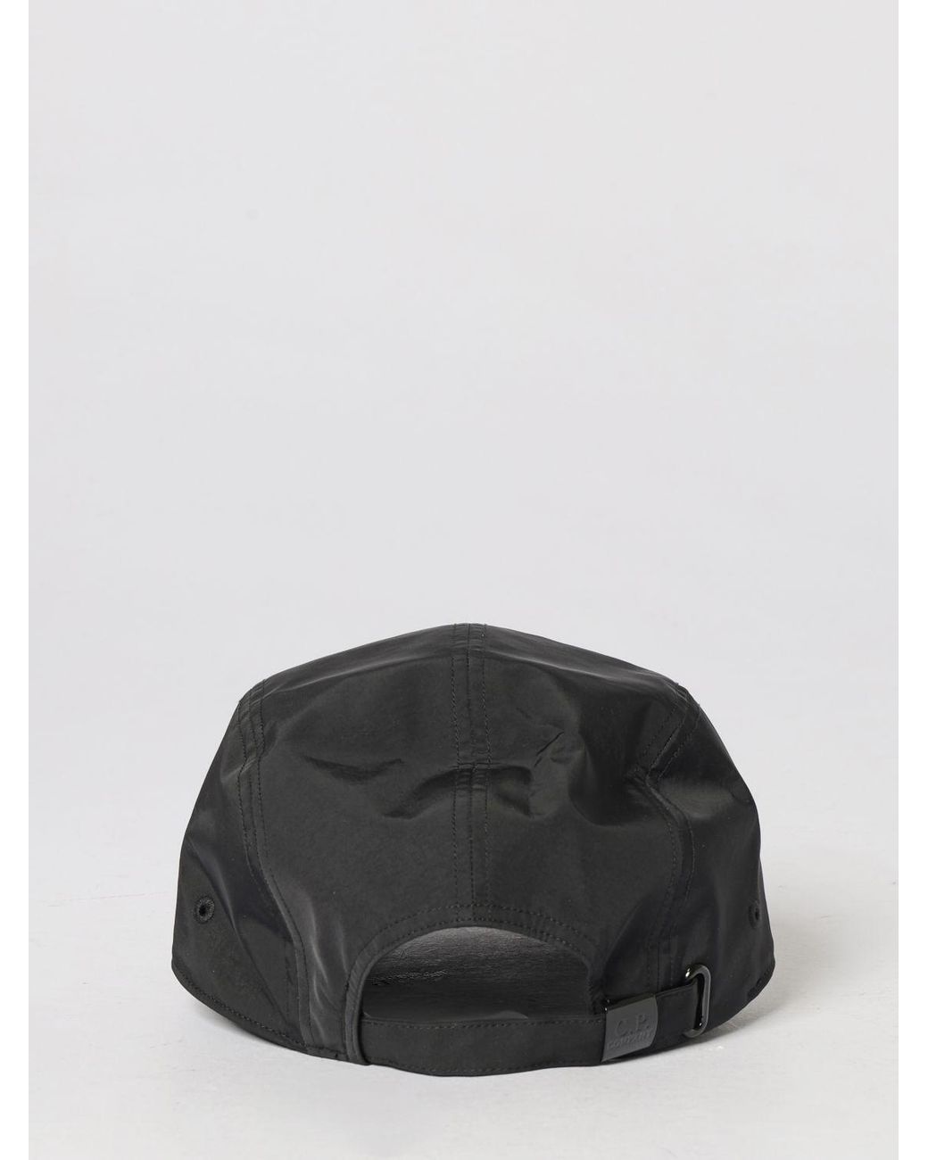 C P Company Black Technical Fabric Baseball Cap for men