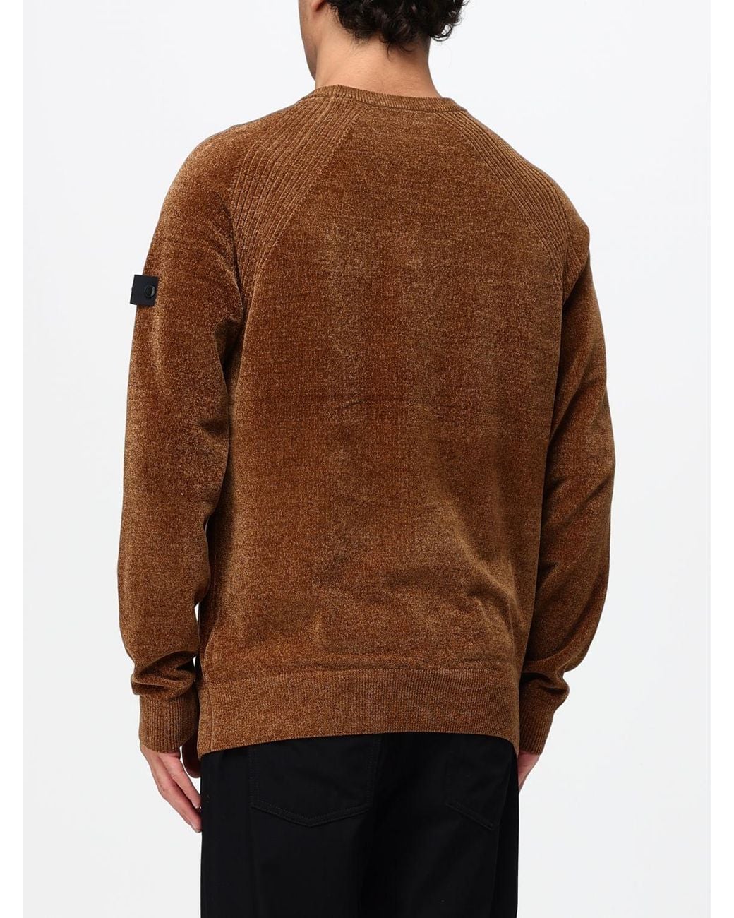 Peuterey Brown Crew Neck Polyester Sweater With Long Sleeves And Ribbed Trims for men