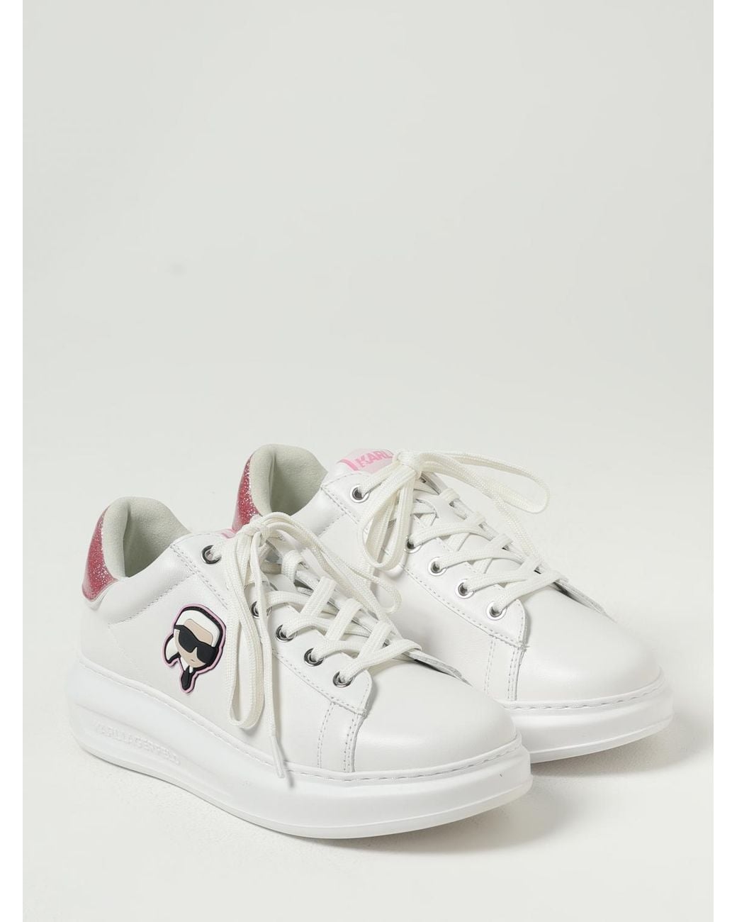 Karl Lagerfeld White Kapri Leather Sneakers