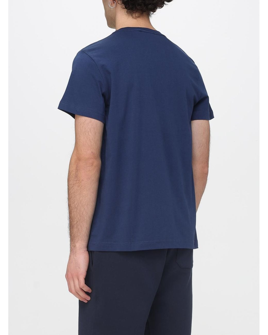 Versace Jeans Couture Blue Cotton T-Shirt With Logo for men