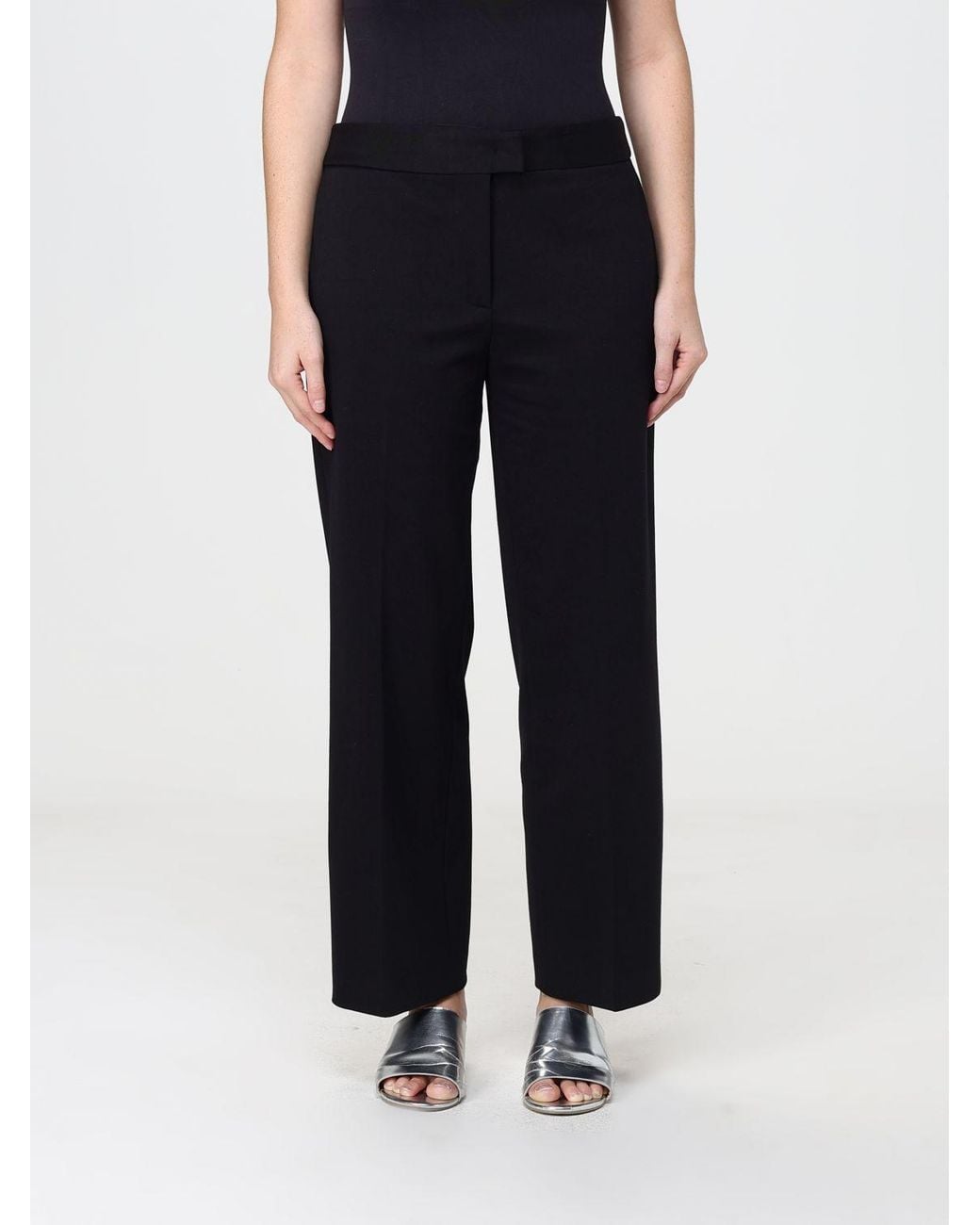 Liviana Conti Black Jeremy Wide-Leg Crêpe Cropped Trousers