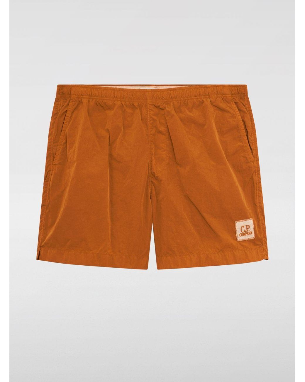 C P Company Orange Polyamide Swim Shorts With Elasticated Waist for men