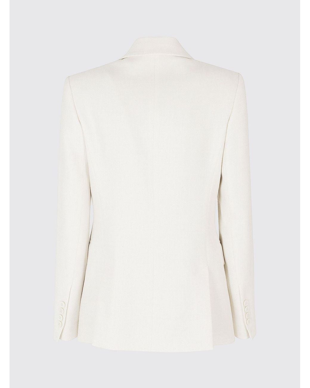 Eleventy White Double-Breasted Crêpe Blazer With Peak Lapels And Flap Pockets