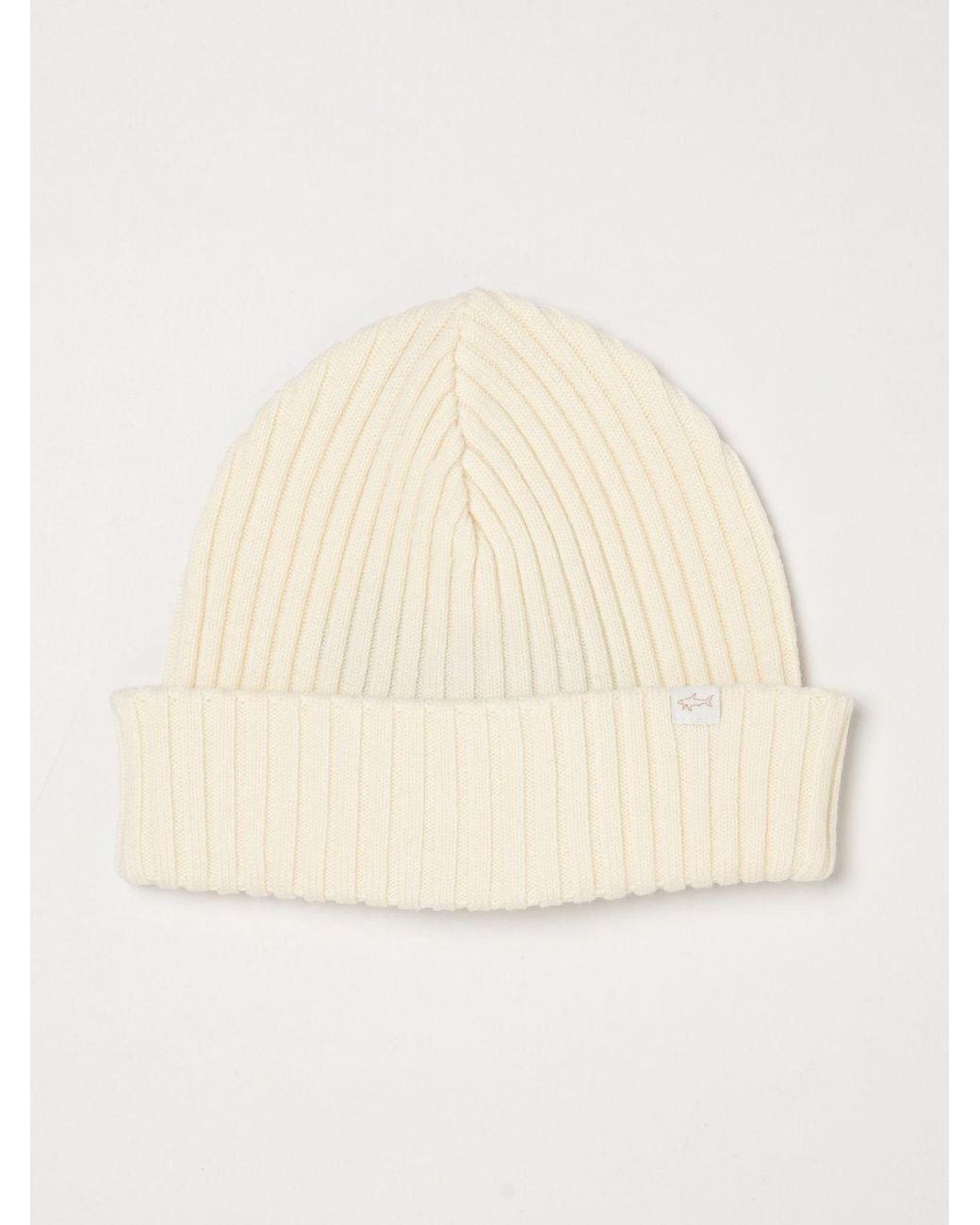 Paul & Shark Natural Paul &Amp Shark Solid Color Pure Wool Beanie Hat for men