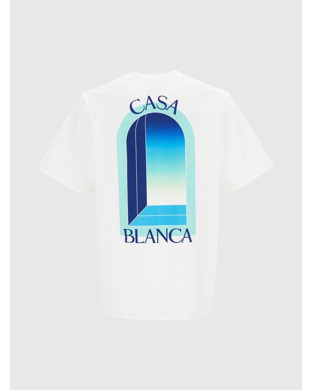 Casablanca White Organic Cotton Crew Neck T-Shirt With Logo Print for men