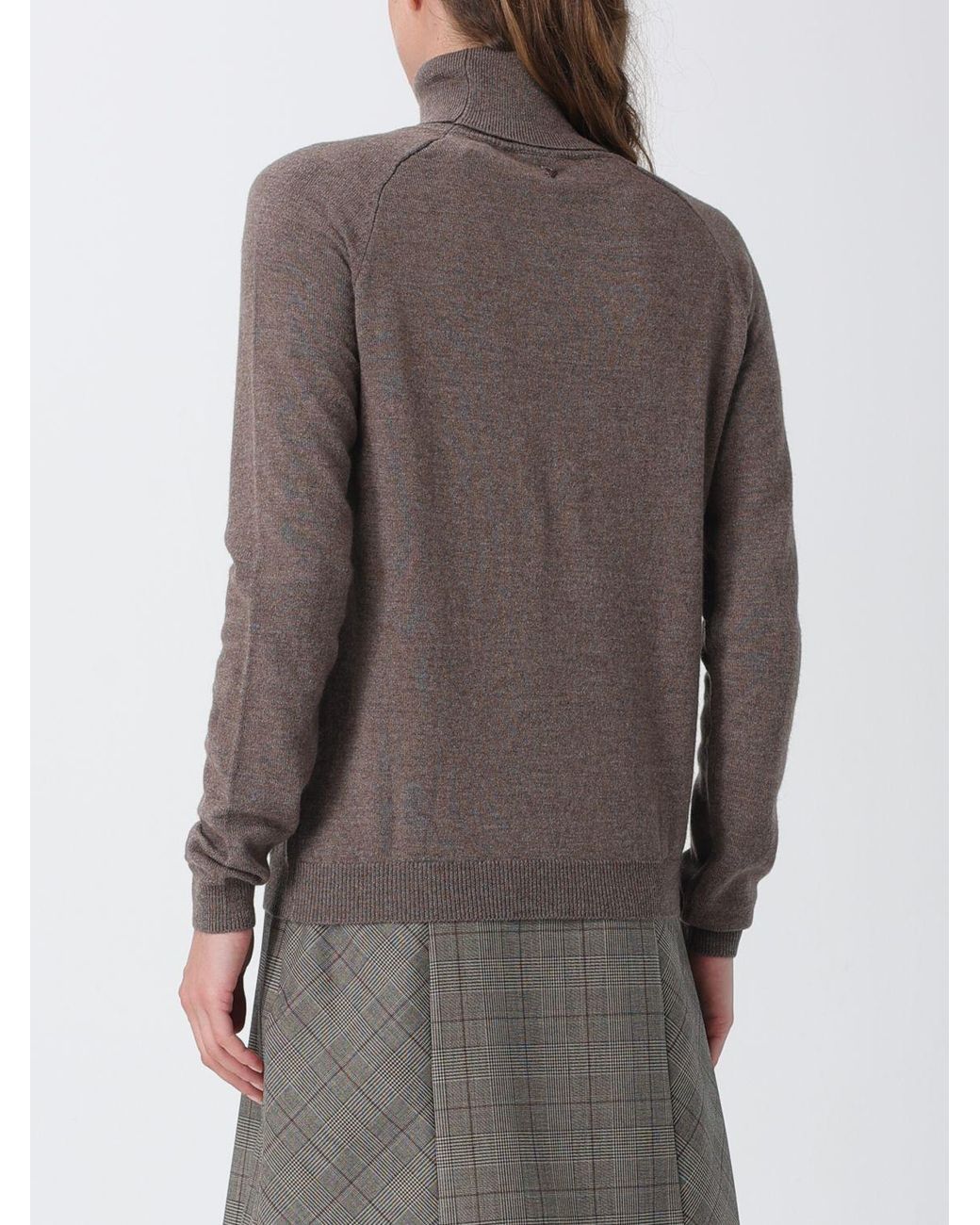 Dondup Brown Long-Sleeved Wool Turtleneck Jumper With Ribbed Hems
