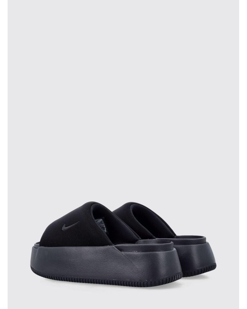 Nike Blue Calm Elevation Rubber And Neoprene Wedge Mules With A Platform Sole