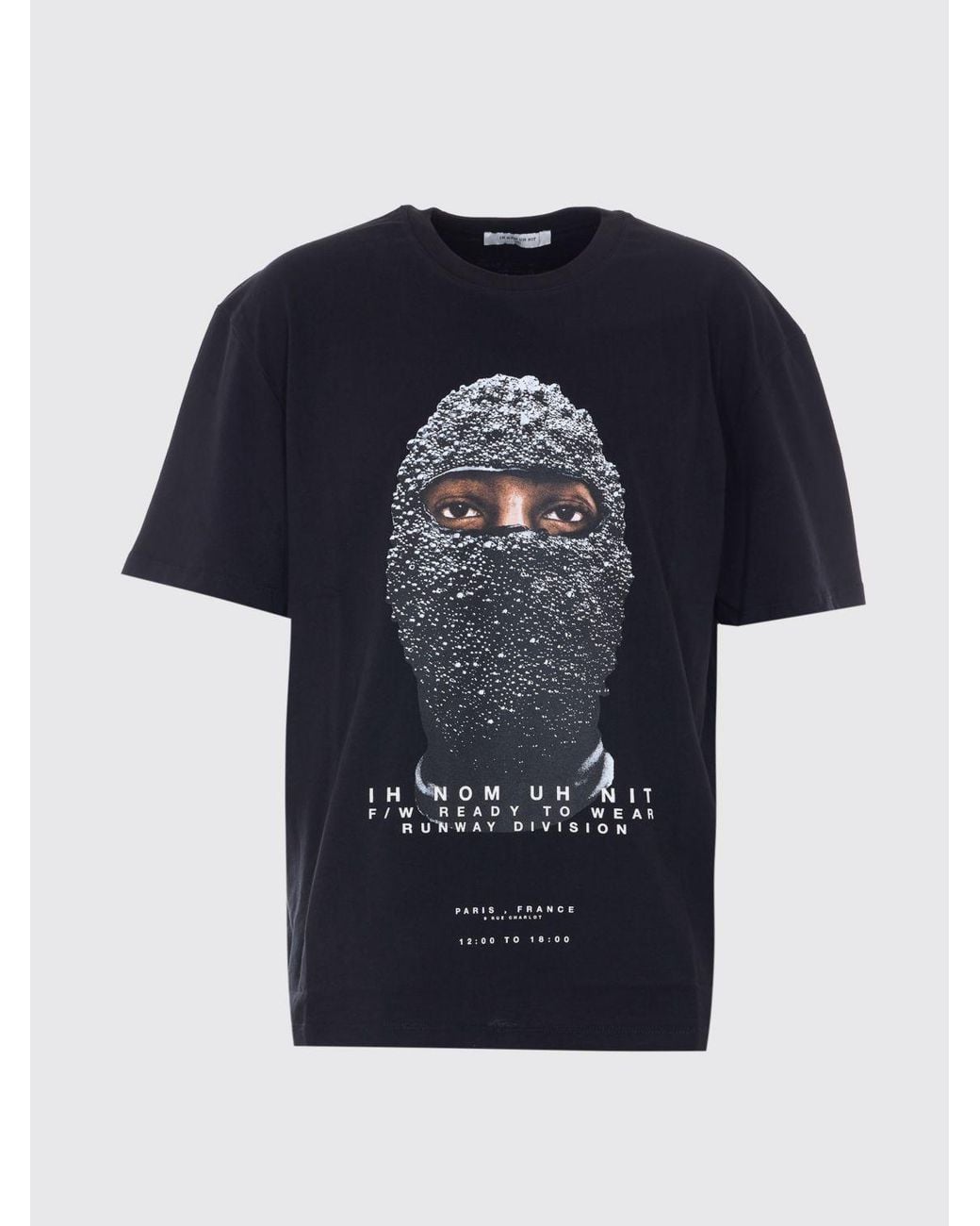 Ih Nom Uh Nit Black Cotton T-Shirt With Graphic Print for men