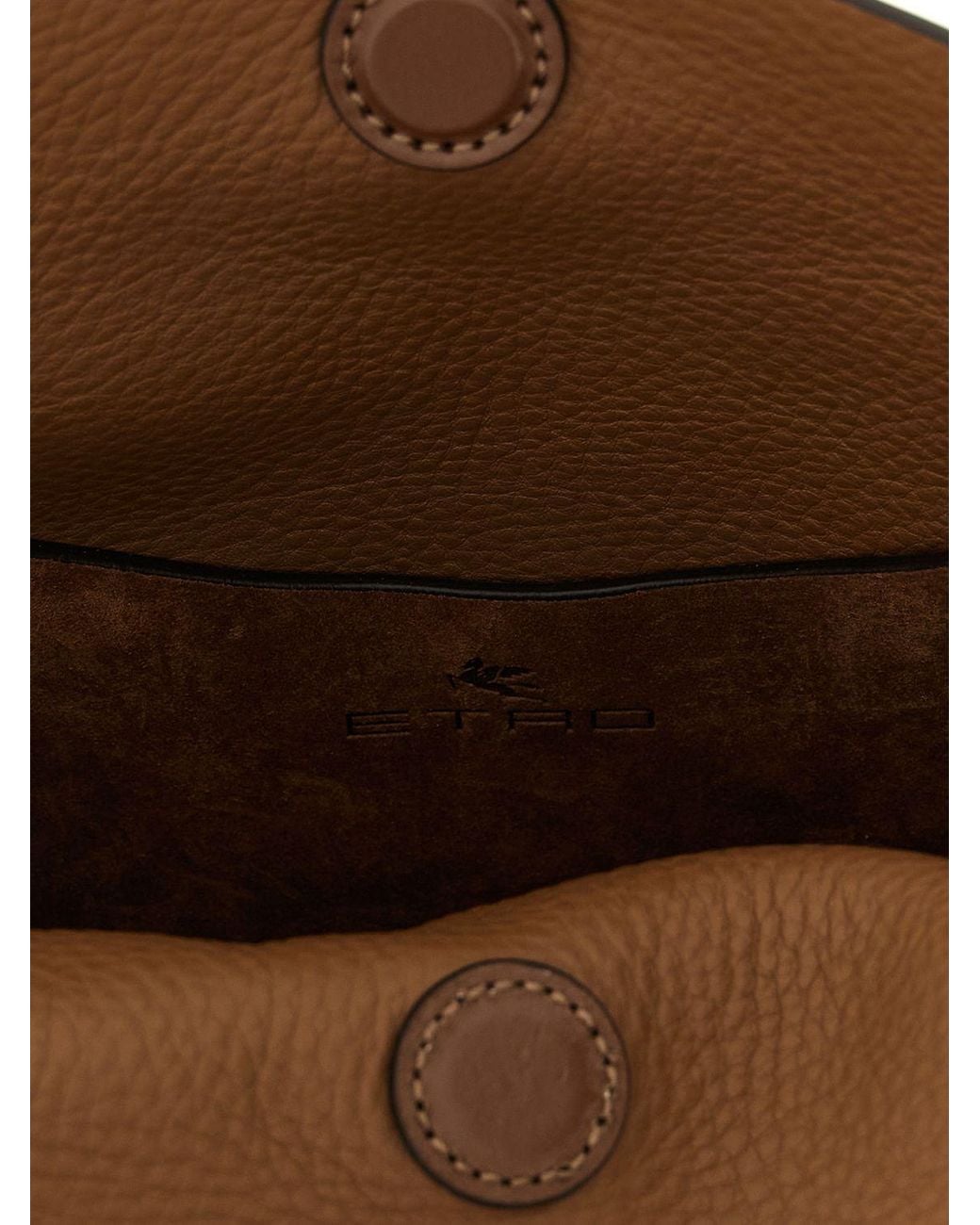Etro Brown Pony Suede Shoulder Bag With Fringes And Pegaso Logo