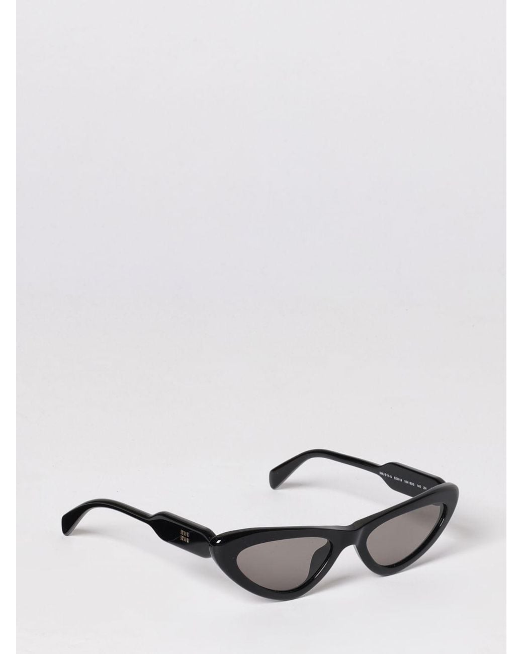 Miu Miu White Triangular Frame Acetate Sunglasses With Contrast Logo