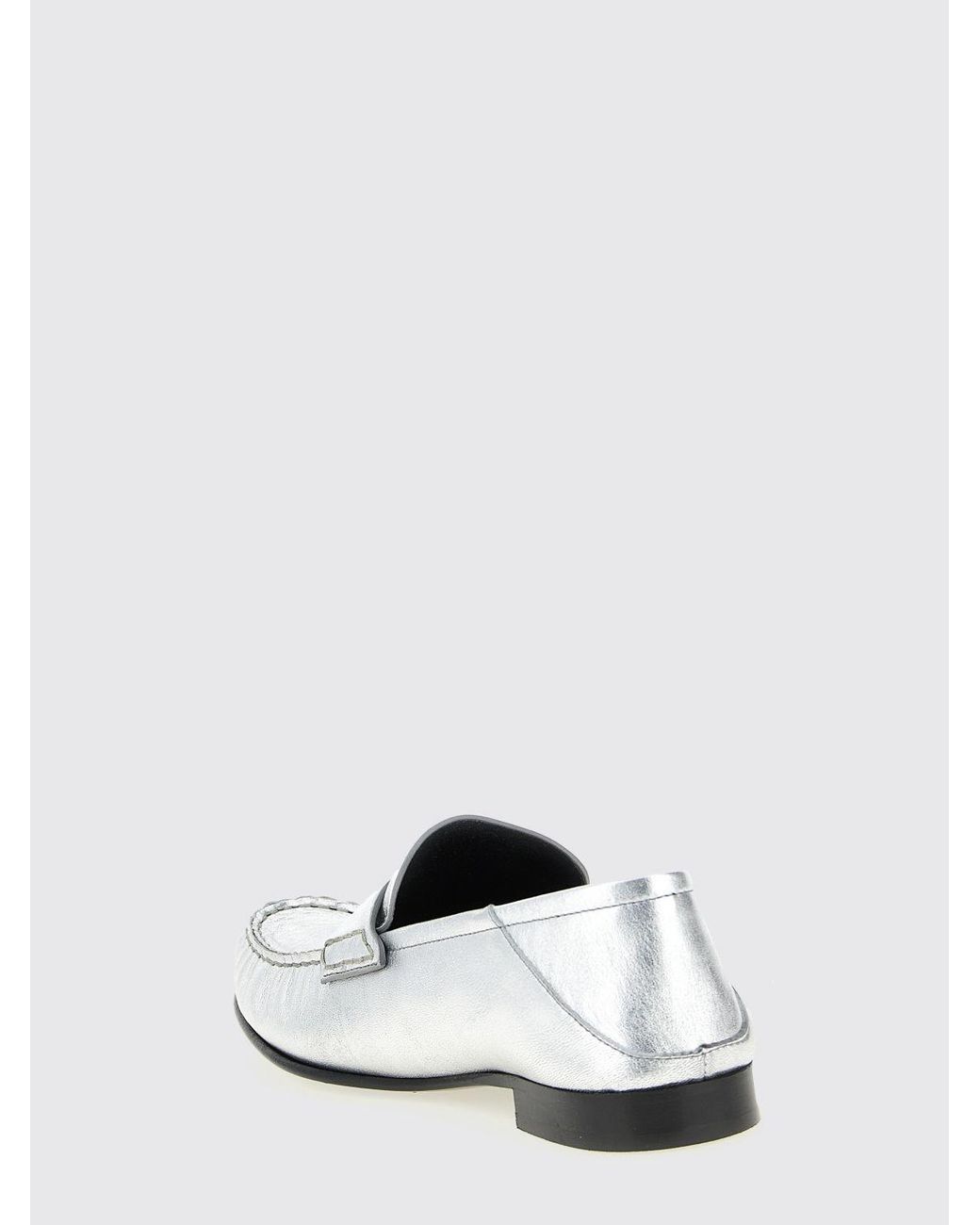Versace White La Medusa Laminated Leather Loafers