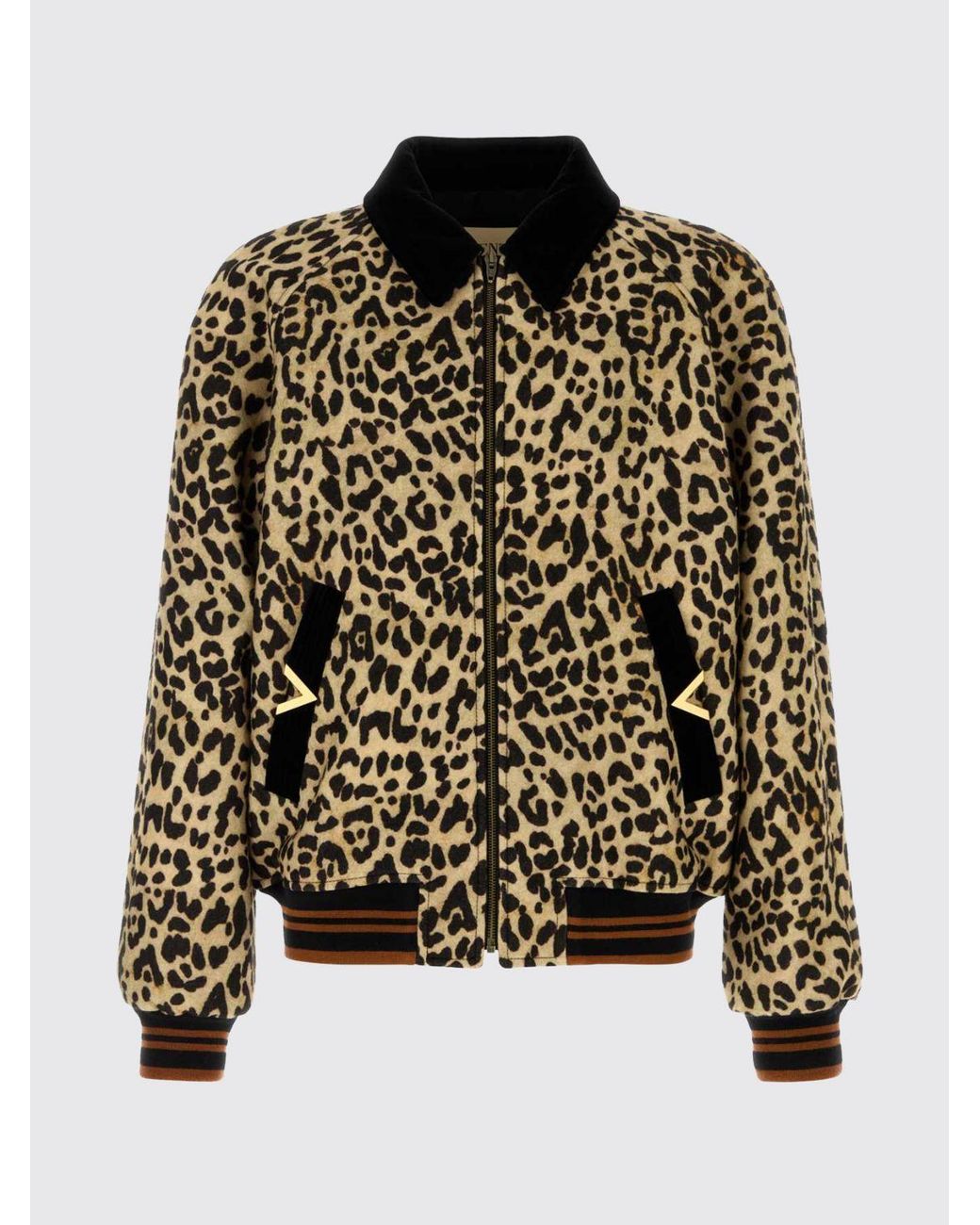 Valentino Multicolor Animal Print Wool Bomber Jacket for men