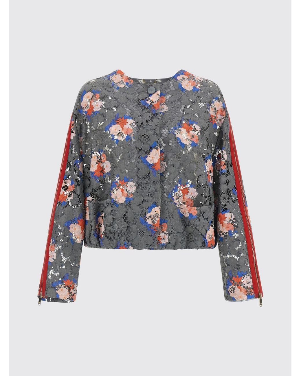 Fendi Gray Floral Lace Jacket