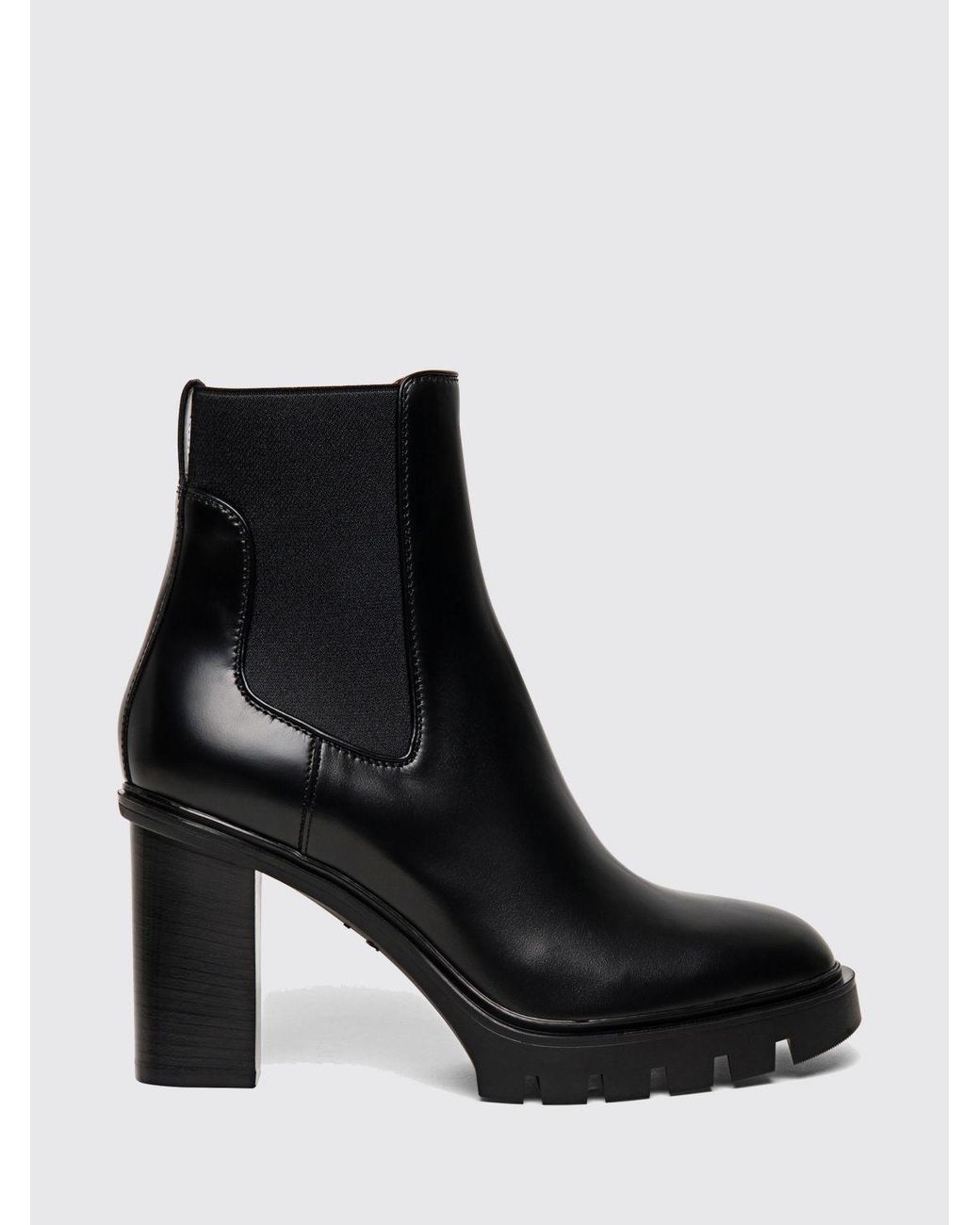 Santoni Black Flat Ankle Boots