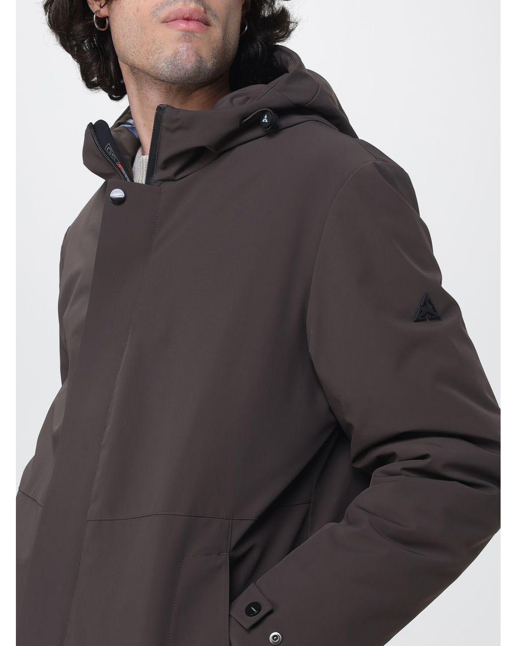 Heskimo Gray Padded Waterproof Nylon Windbreaker With Hood And Slim Fit for men
