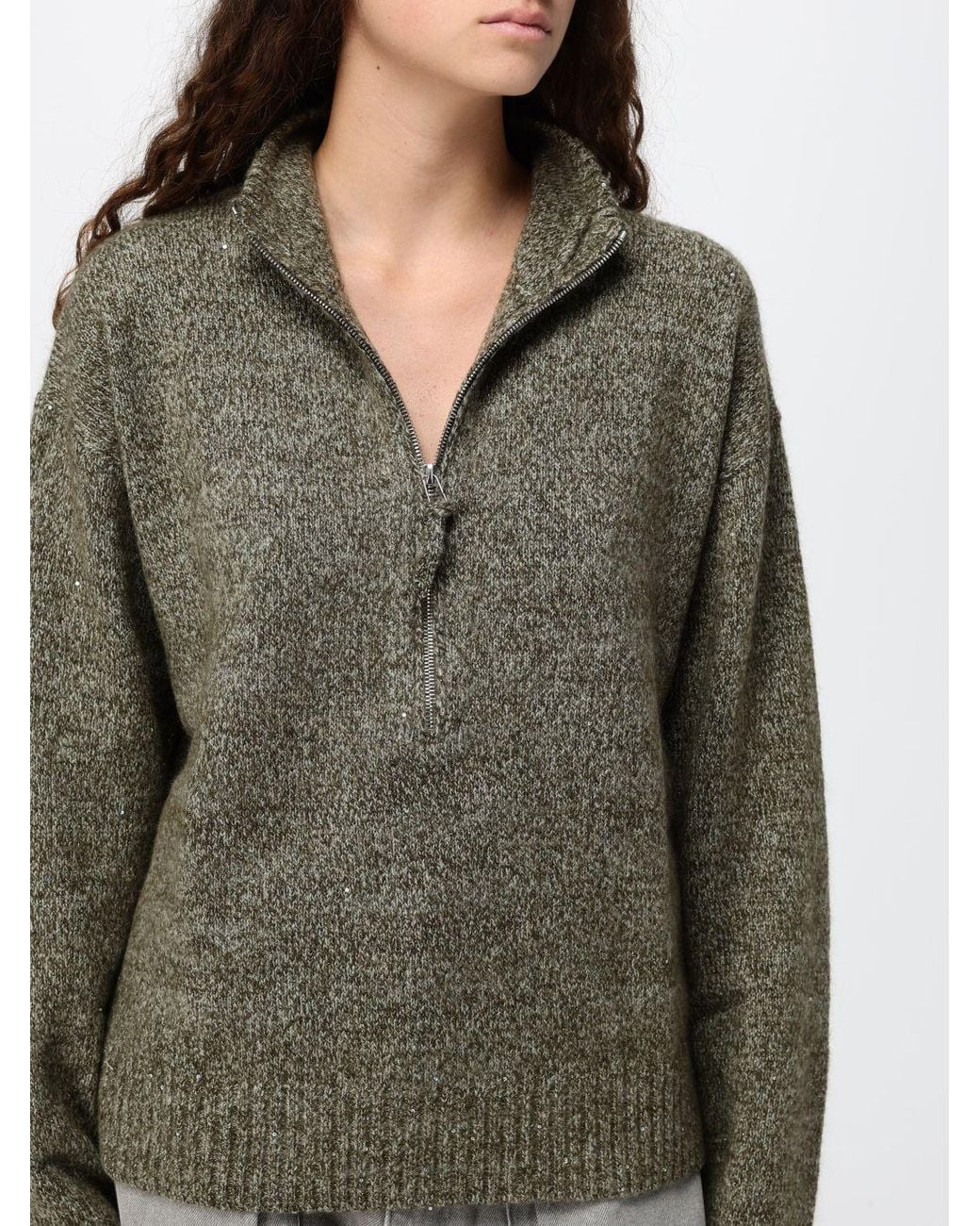 ELEH Gray Half-Zip Turtleneck Jumper