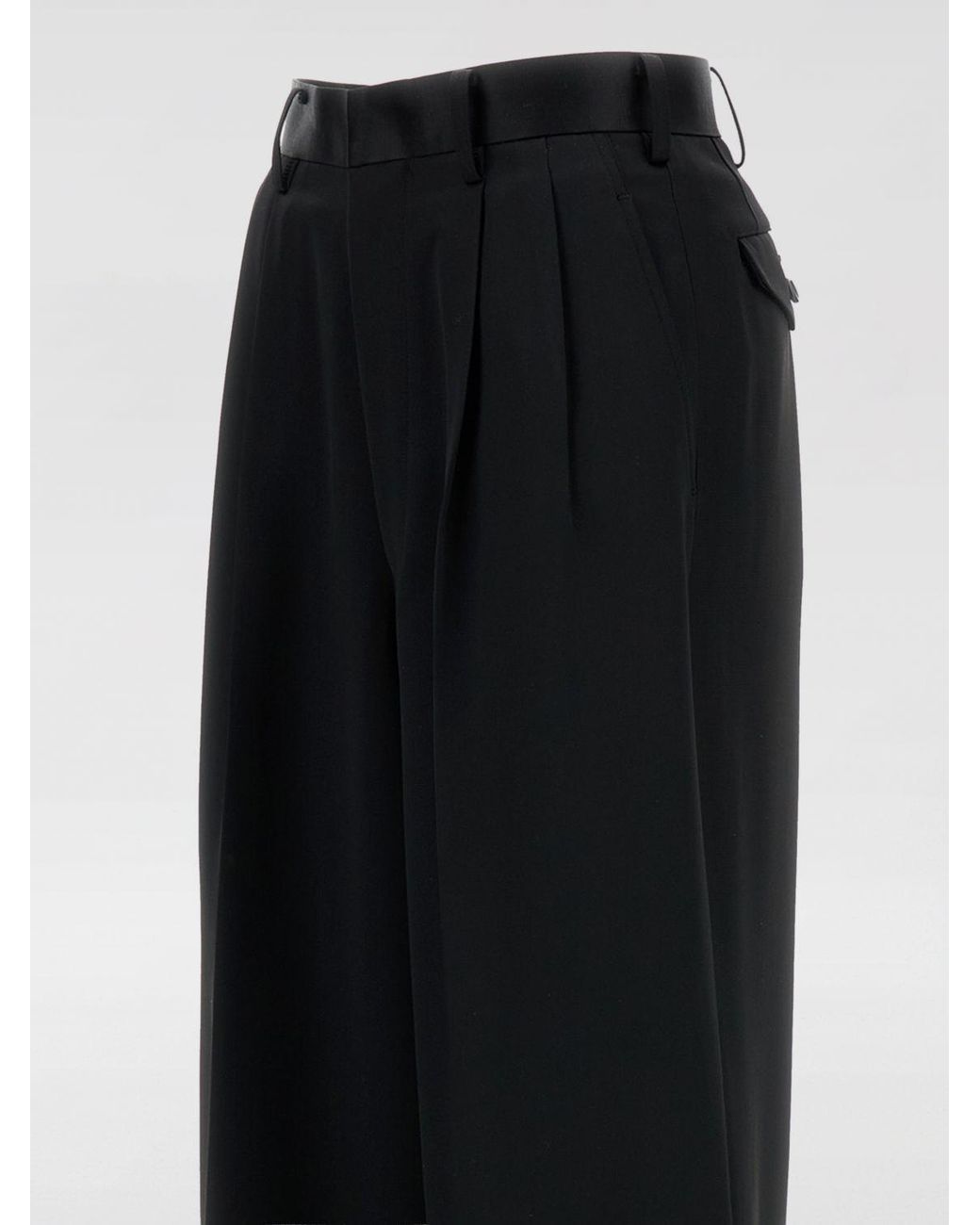Junya Watanabe Black Wool Blend Palazzo Trousers