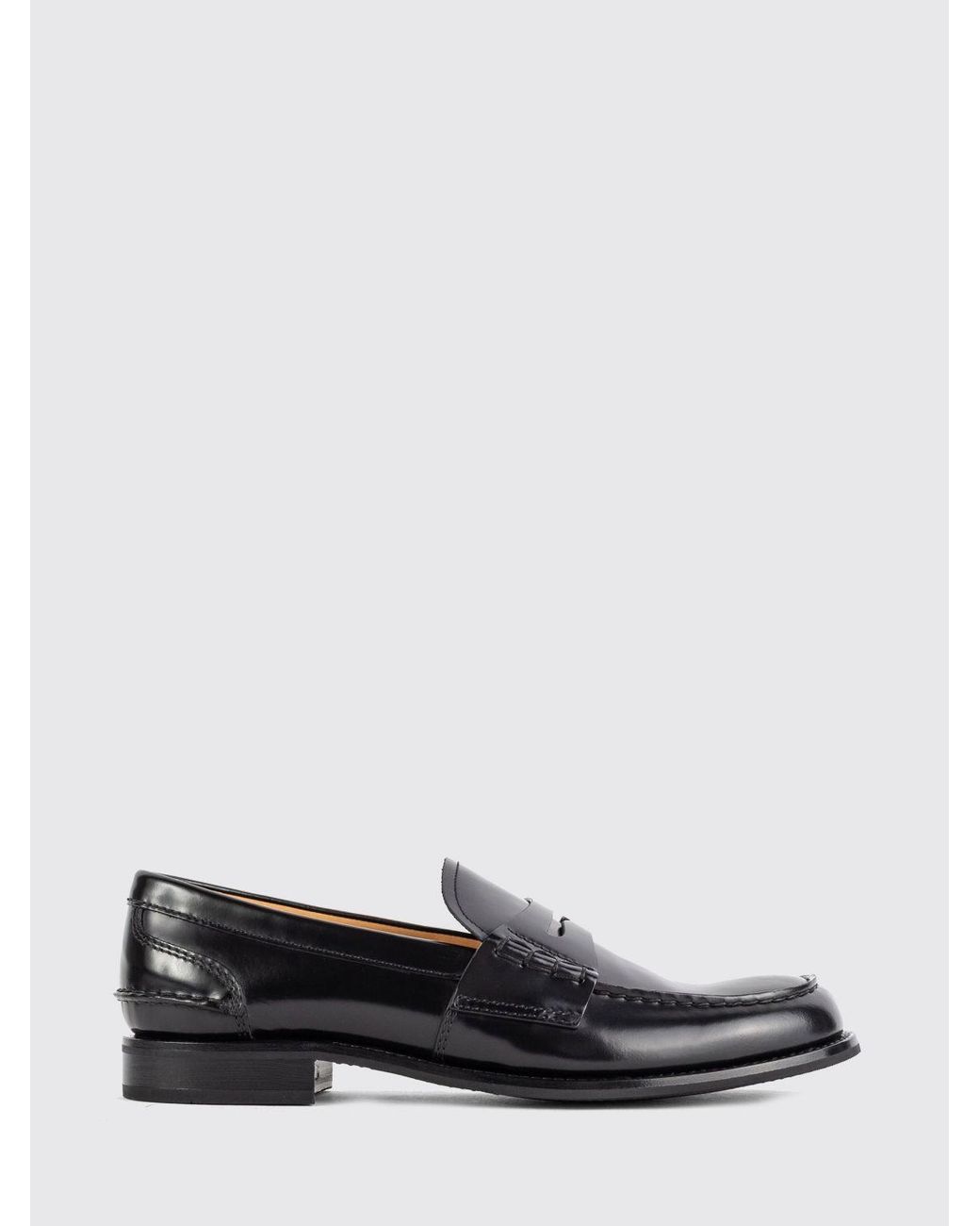 Church's White Brushed Leather Penny Loafers With Raised Apron Toe