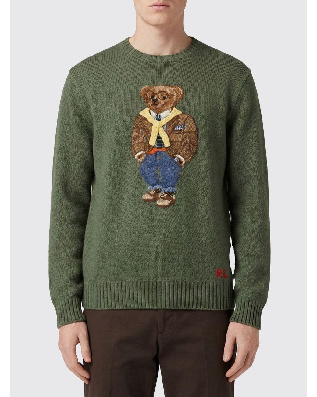 Polo Ralph Lauren Green Cotton Crew-Neck Pullover for men