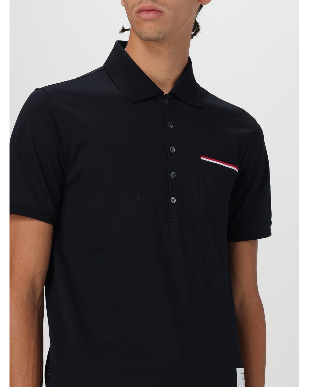 Polo De Algodón Thom Browne de hombre de color Black