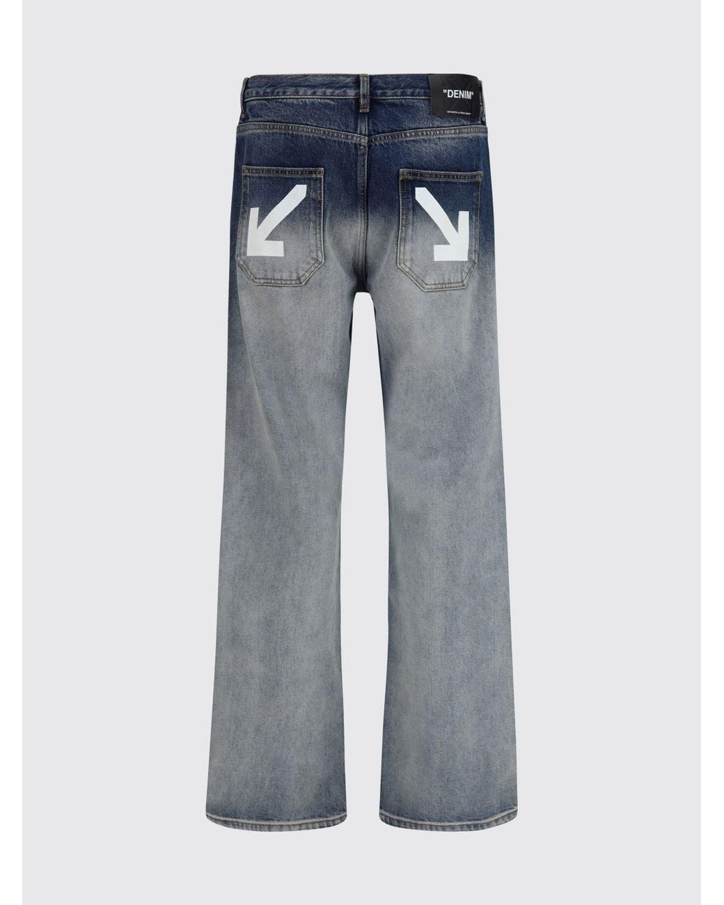 Off-White c/o Virgil Abloh Blue Mid-Rise Straight Cotton Denim Jeans With Arrow Logo for men
